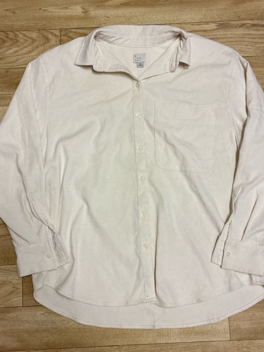 a new day Men's Cream Long Sleeve Button-Down Shirt